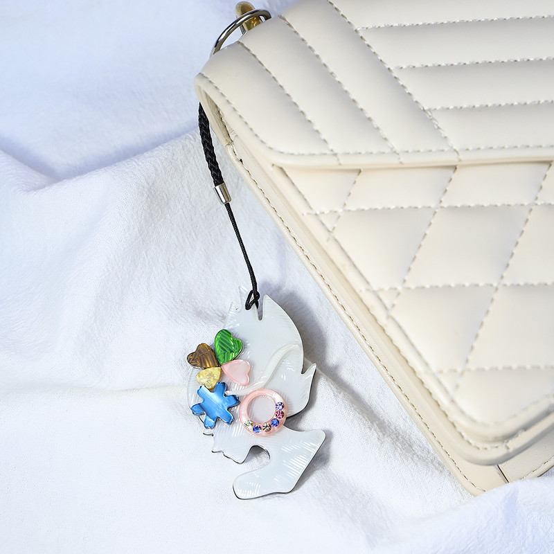 Breloc arcylic lucrat manual viu, avatar de femeie, breloc de chei din oțel inoxidabil, pentru femei, fete, cadouri, accesorii de bijuterii