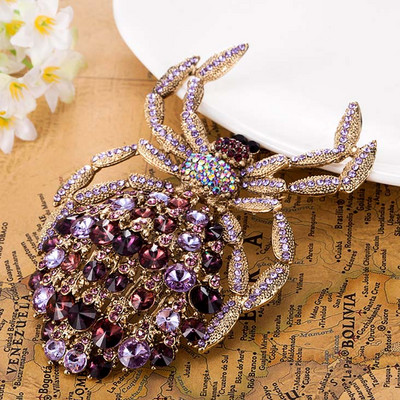 Broșă cu păianjen cu jet negru, bijuterii pentru bărbați, colar masculin, cele mai bune broșe de petrecere, bijuterie, nobile, strălucitoare, cu stras, broș mare, bijuterii fine