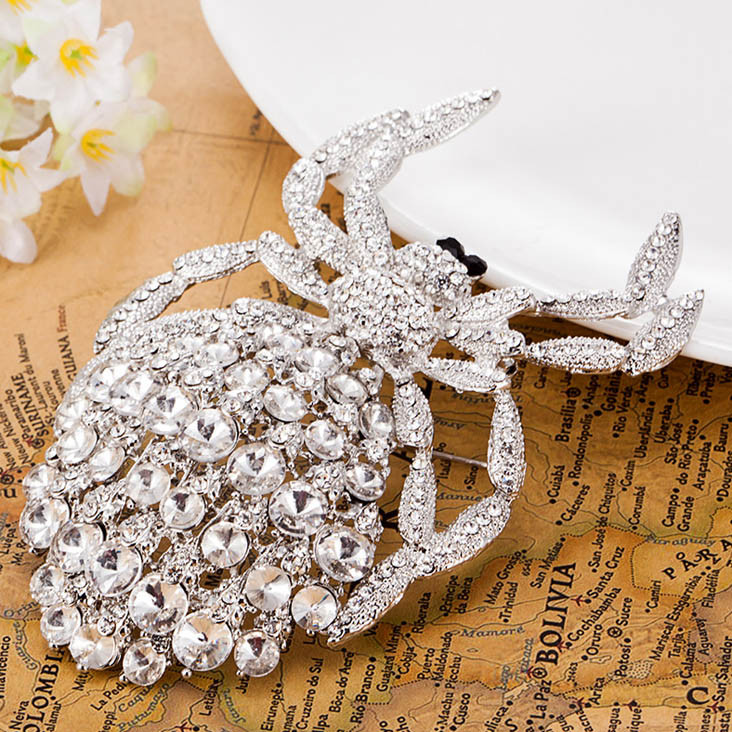 Broșă cu păianjen cu jet negru, bijuterii pentru bărbați, colar masculin, cele mai bune broșe de petrecere, bijuterie, nobile, strălucitoare, cu stras, broș mare, bijuterii fine