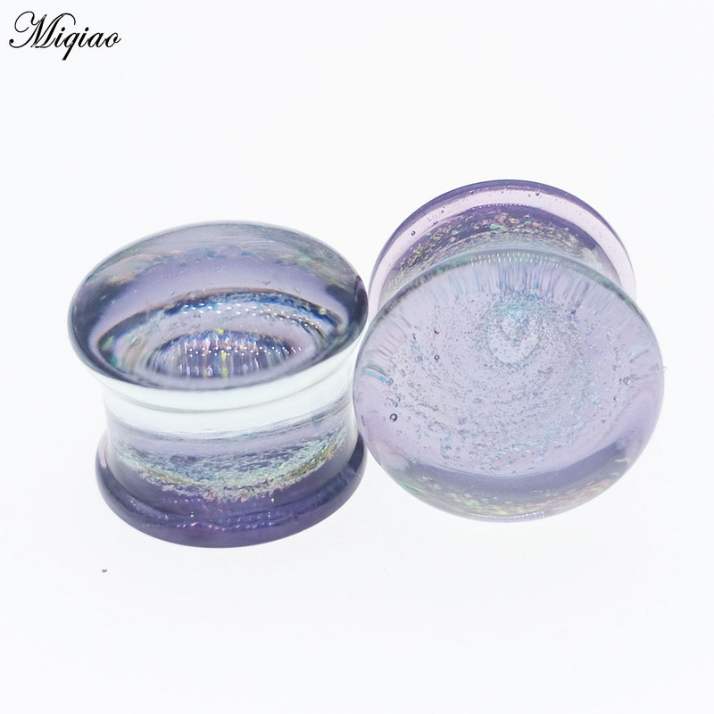 Miqiao 1 buc dopuri de urechi din sticlă și tuneluri Stretchers urechi calibre bijuterii piercing pentru corp pentru femei bărbați