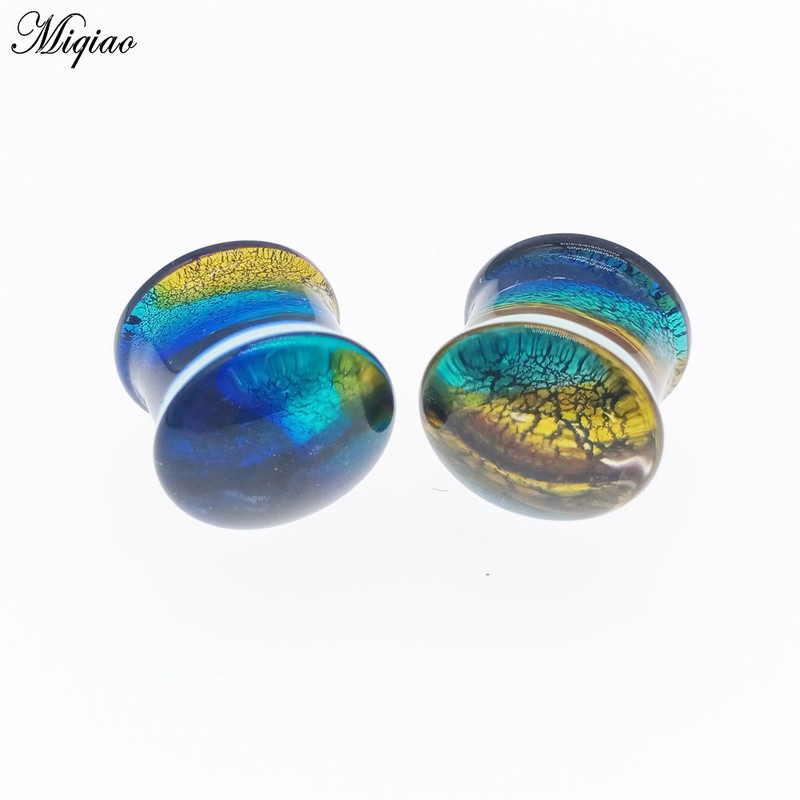 Miqiao 1 buc dopuri de urechi din sticlă și tuneluri Stretchers urechi calibre bijuterii piercing pentru corp pentru femei bărbați