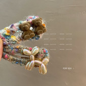 Moda de iarnă 2022 Cute Loves flocat urs balon câine BB Clip Duckbill Clip tricotat lână agrafe de păr pentru fete