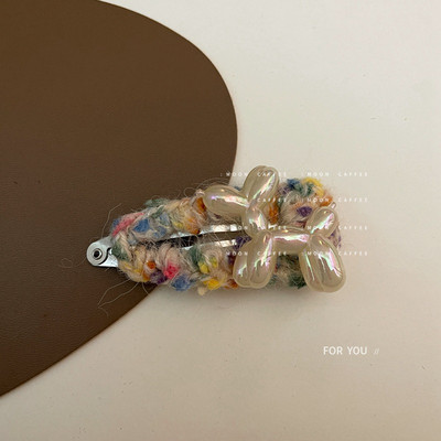 Moda de iarnă 2022 Cute Loves flocat urs balon câine BB Clip Duckbill Clip tricotat lână agrafe de păr pentru fete