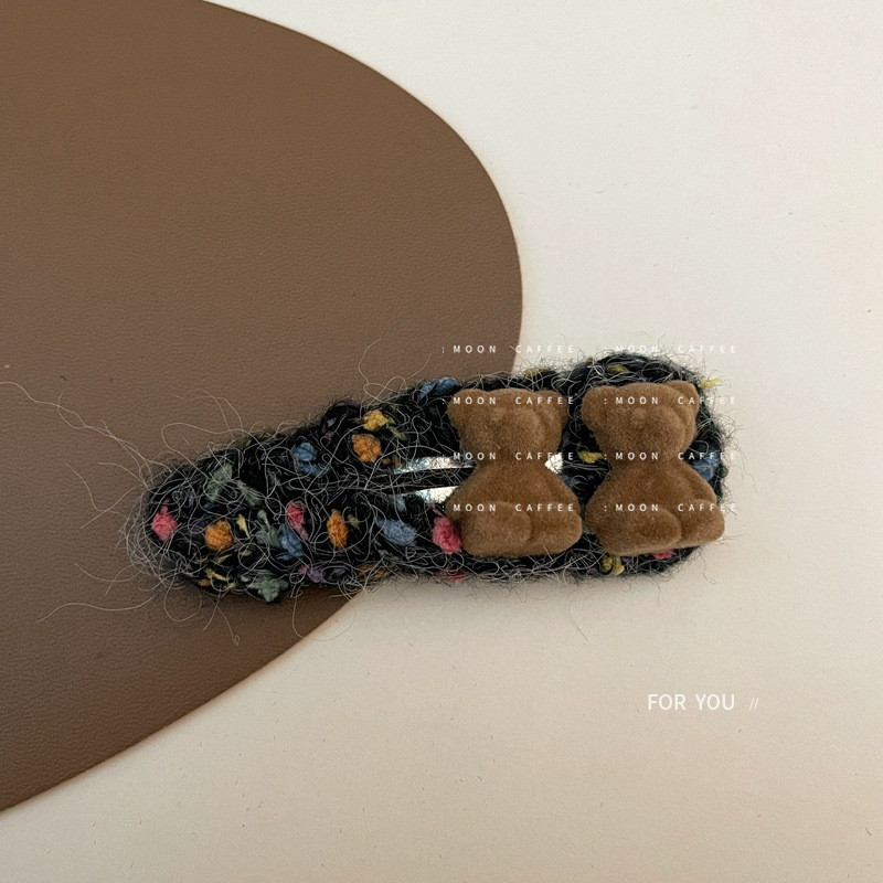 Moda de iarnă 2022 Cute Loves flocat urs balon câine BB Clip Duckbill Clip tricotat lână agrafe de păr pentru fete