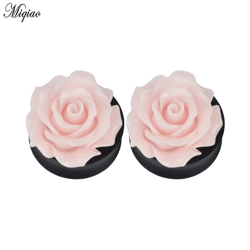 Miqiao 2 buc. Flori rafinate de trandafir 8-25 mm. Vanzare fierbinte Body Piercing Acrilic Decal pentru ureche, Unisex