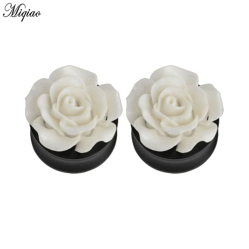 Miqiao 2 buc. Flori rafinate de trandafir 8-25 mm. Vanzare fierbinte Body Piercing Acrilic Decal pentru ureche, Unisex