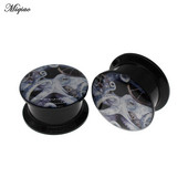 Miqiao 2 buc New Fashion Octopus Ureche Expanding Acrilic Dop de urechi Gauge 6mm-25mm Bijuterii pentru piercing pentru corp uman