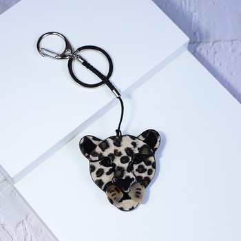 Χειροποίητο Arcylic Keychain Vivid Animal Leopard Μπρελόκ από ανοξείδωτο ατσάλι Μπρελόκ για γυναίκες Δώρα για κορίτσια Αξεσουάρ για κοσμήματα Τσάντα