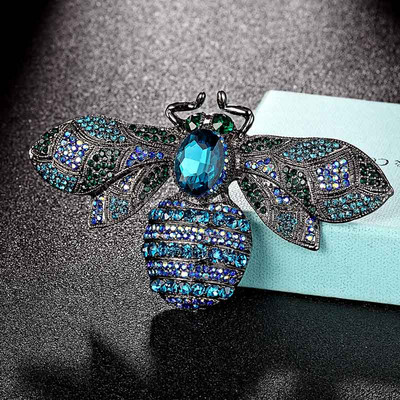 zlxgirl Broșe de albină de marime mari, bijuterii, broșe de epocă, pentru femei, pentru petrecere, aniversare, bijuterii, broșă cu strasuri, accesorii pentru hijab