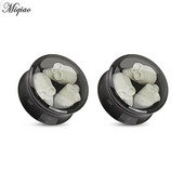 Miqiao akril 3d fehér koponya füldugó csavaros húsalagút fültágító 10-22mm piercing testékszer férfiaknak és nőknek