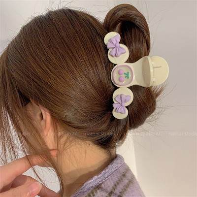 2023 de primăvară mov blând arc cireș clemă de păr dulce de păr gheare agrafe agrafe accesorii de păr pentru petrecere
