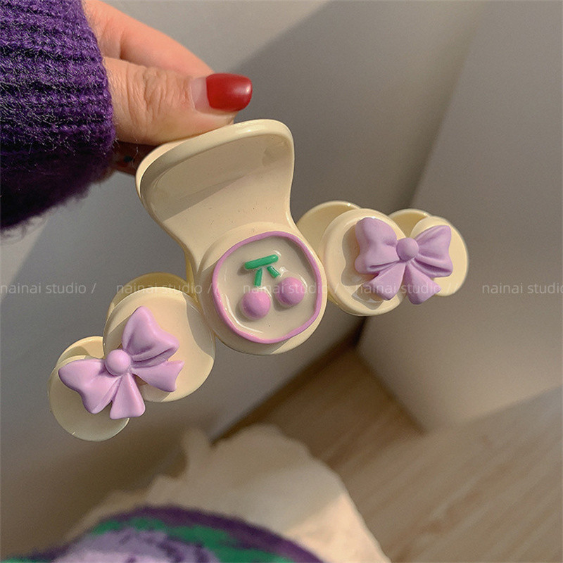 2023 de primăvară mov blând arc cireș clemă de păr dulce de păr gheare agrafe agrafe accesorii de păr pentru petrecere