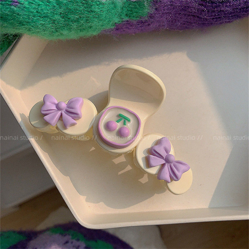 2023 de primăvară mov blând arc cireș clemă de păr dulce de păr gheare agrafe agrafe accesorii de păr pentru petrecere