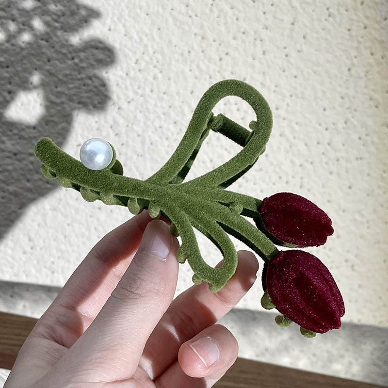 Iarna 2022 Noua moda de marime mari, flori de crab, cleme de par, catifea, lalele, gheare de par, accesorii de par pentru femei, ac de par, coafura