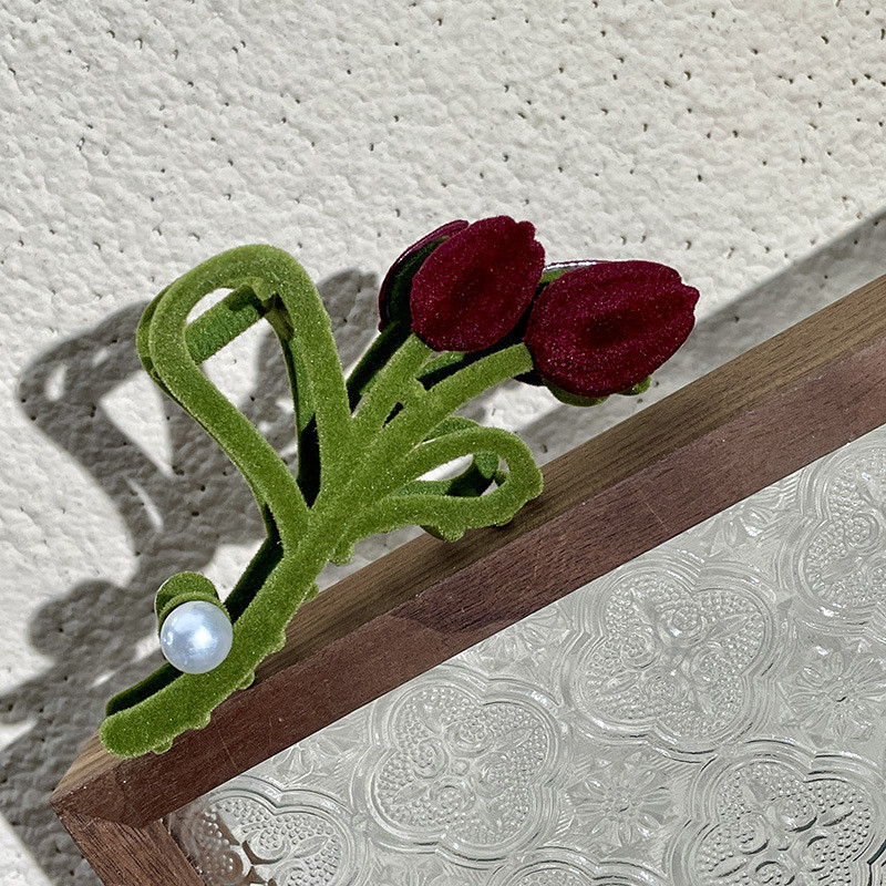 Iarna 2022 Noua moda de marime mari, flori de crab, cleme de par, catifea, lalele, gheare de par, accesorii de par pentru femei, ac de par, coafura