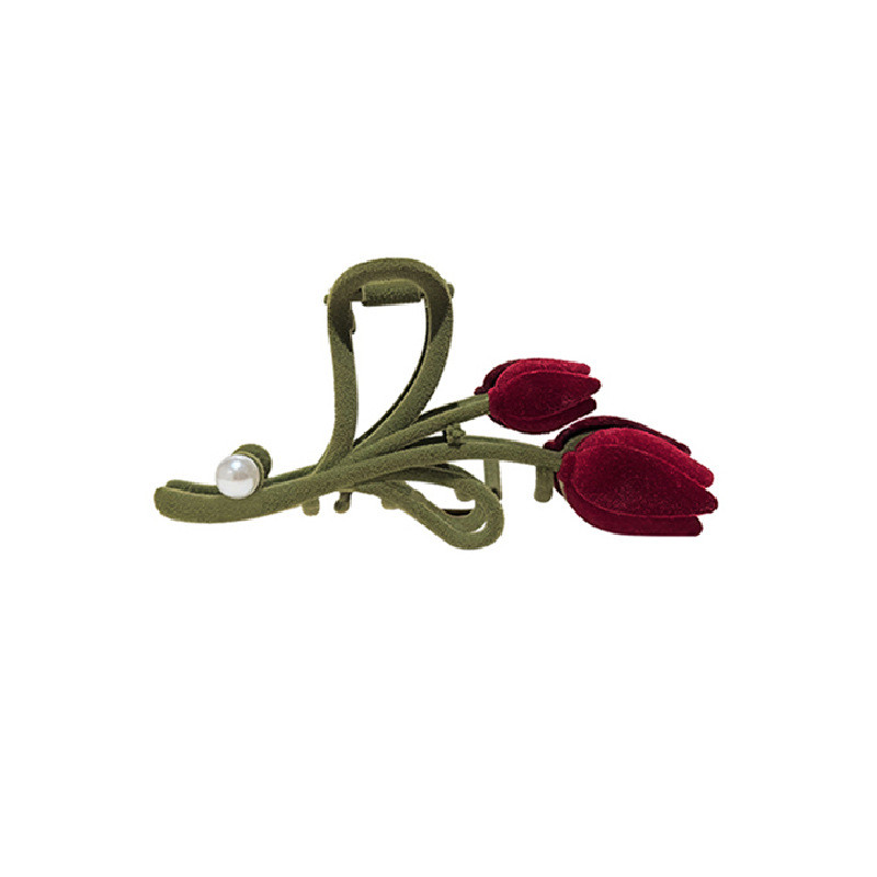 Iarna 2022 Noua moda de marime mari, flori de crab, cleme de par, catifea, lalele, gheare de par, accesorii de par pentru femei, ac de par, coafura