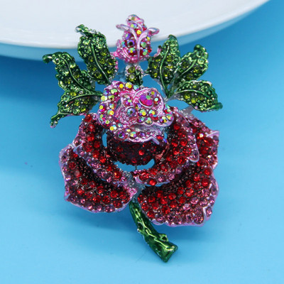 Broșă cu flori de trandafir în patru culori Femei Cele mai bune accesorii de nuntă Broșă Esmalte Broșă Colares Violetta Violetta Broșă Broșă