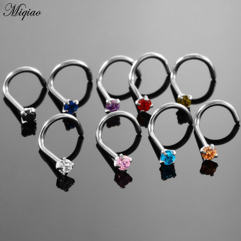 Miqiao 1buc Oțel Cristal Nariz Cercei Minuscule Piercing Inele pentru nas Piercing Femei Bijuterii pentru corp