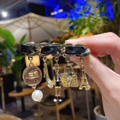 Broșă cu ciucuri de perle de lux Numărul 5 Broșă Cadou pentru fete Accesorii Geantă Îmbrăcăminte pentru femei Pin pentru bărbați Cadou Bijuterii