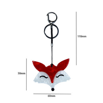 2022 Νέο Χειροποίητο Arcylic Keychain Animal Fox από ανοξείδωτο ατσάλι Μπρελόκ Μπρελόκ για γυναίκες κορίτσια Δώρα Αξεσουάρ κοσμημάτων