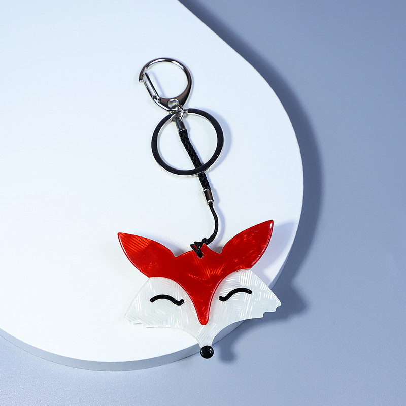 2022 új, kézzel készített arcil kulcstartó Animal Fox rozsdamentes acél kulcstartó kulcstartó nőknek lányoknak ajándék ékszer kiegészítők