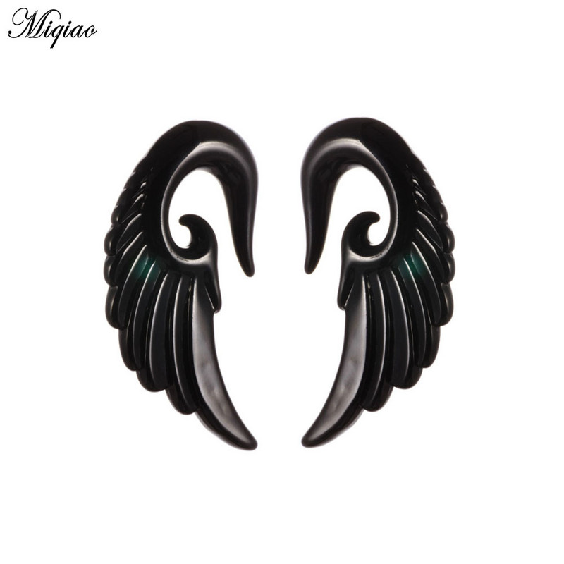 Miqiao explozie ureche expansiune înger pene aripi auricul Spiral Taper Plug Gauge ureche stretching acrilic tunel bijuterii