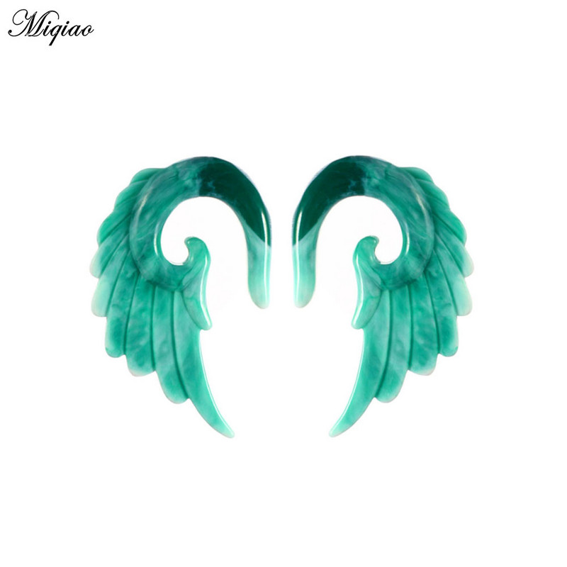 Miqiao explozie ureche expansiune înger pene aripi auricul Spiral Taper Plug Gauge ureche stretching acrilic tunel bijuterii