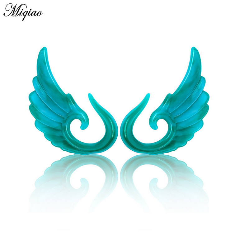 Miqiao explozie ureche expansiune înger pene aripi auricul Spiral Taper Plug Gauge ureche stretching acrilic tunel bijuterii