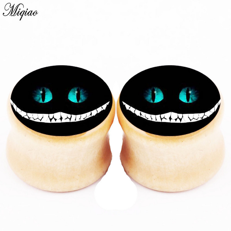 Miqiao 2db Fashion Hot Sale Ghost Eye Cat Bone Stick tömör fülek 6mm-16mm Exquisite Piercing ékszerek