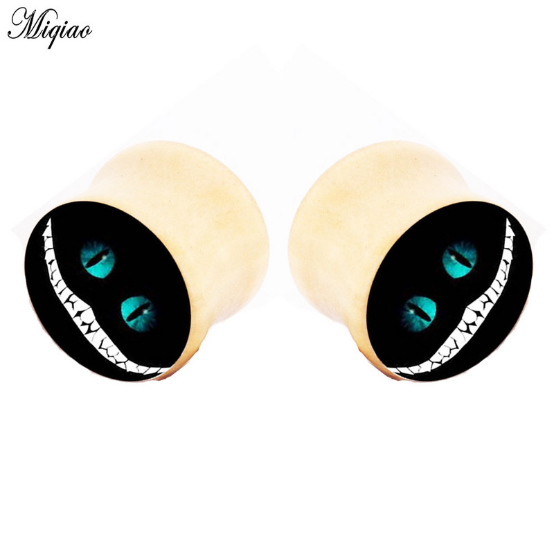 Miqiao 2db Fashion Hot Sale Ghost Eye Cat Bone Stick tömör fülek 6mm-16mm Exquisite Piercing ékszerek