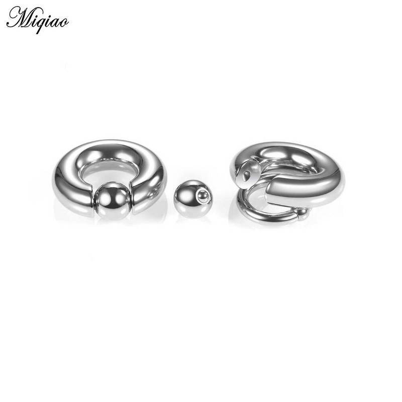 Miqiao 1 buc Piercing ureche din oțel inoxidabil Greutăți extensie extensie 1,2-10 mm Ecartament pentru ureche BCR Închidere bilă Bijuterii inel pentru septul nasului