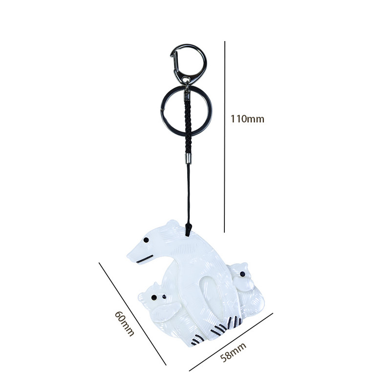 Breloc cu urs polar arcylic lucrat manual Animal drăguț din oțel inoxidabil Breloc cheie pentru femei, fete, cadouri, accesorii de bijuterii