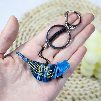 Νέο Vivid Bule Bird Animal Keychain Χειροποίητο Αρκυλικό Κλειδί αυτοκινήτου Χιώτικη Γυναικεία Τσάντα Αξεσουάρ Κοσμήματα Δώρα Χονδρική