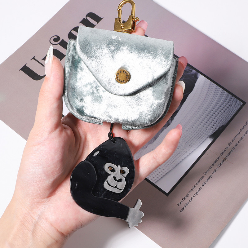 Drăguț din oțel inoxidabil cimpanan din acril, lanț de chei, accesorii de bijuterii pentru corsaj de animale realizate manual, pentru femei, cadouri pentru fete, bijuterii Acce