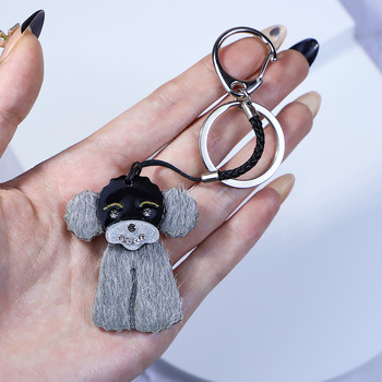 Μόδα Χειροποίητο Arcylic Keychain Cute Animal Poodle Μπρελόκ από ανοξείδωτο ατσάλι Μπρελόκ για γυναίκες Δώρα για κορίτσια Αξεσουάρ κοσμημάτων