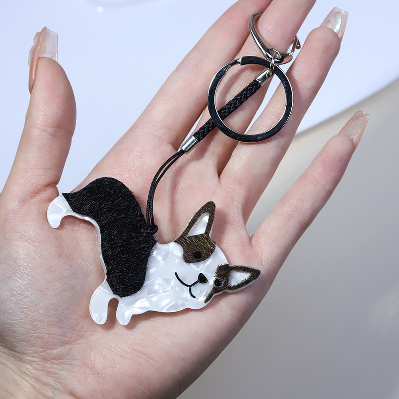 Nou câine minunat, lucrat manual, breloc cu animale arcilice, breloc pentru femei, accesoriu pentru genți de mână, bijuterii agățate pentru mașină, cadouri