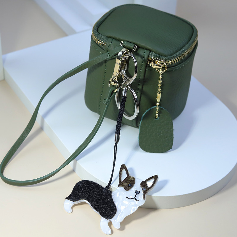 Nou câine minunat, lucrat manual, breloc cu animale arcilice, breloc pentru femei, accesoriu pentru genți de mână, bijuterii agățate pentru mașină, cadouri