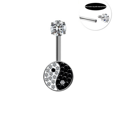 Miqiao 1 buc Libelula Lotus Picătură de apă Bârfa Inel pentru buric Ornamente ombilical Unghie ombilicală Ață interioară Ornamente de uzură