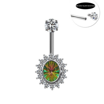 Miqiao 1 buc Libelula Lotus Picătură de apă Bârfa Inel pentru buric Ornamente ombilical Unghie ombilicală Ață interioară Ornamente de uzură