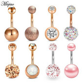 Miqiao 1db 10G sebészeti acél köldökgyűrű 6 8 10 mm-es rúd Női Piercing Köldök Fülgyűrűk CZ Piercing Ékszer