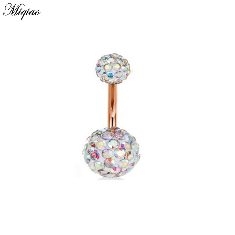 Miqiao 1db 10G sebészeti acél köldökgyűrű 6 8 10 mm-es rúd Női Piercing Köldök Fülgyűrűk CZ Piercing Ékszer