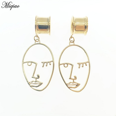 Miqiao 2 kom 6-25 mm mjerači za uši od nehrđajućeg čelika Tuneli za čepiće za uši Viseći ekspander za uši, modni nakit za piercing