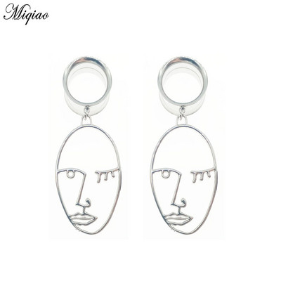 Miqiao 2 kom 6-25 mm mjerači za uši od nehrđajućeg čelika Tuneli za čepiće za uši Viseći ekspander za uši, modni nakit za piercing