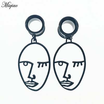 Miqiao 2 kom 6-25 mm mjerači za uši od nehrđajućeg čelika Tuneli za čepiće za uši Viseći ekspander za uši, modni nakit za piercing