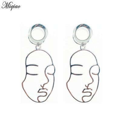 Miqiao 2 kom 6-25 mm mjerači za uši od nehrđajućeg čelika Tuneli za čepiće za uši Viseći ekspander za uši, modni nakit za piercing