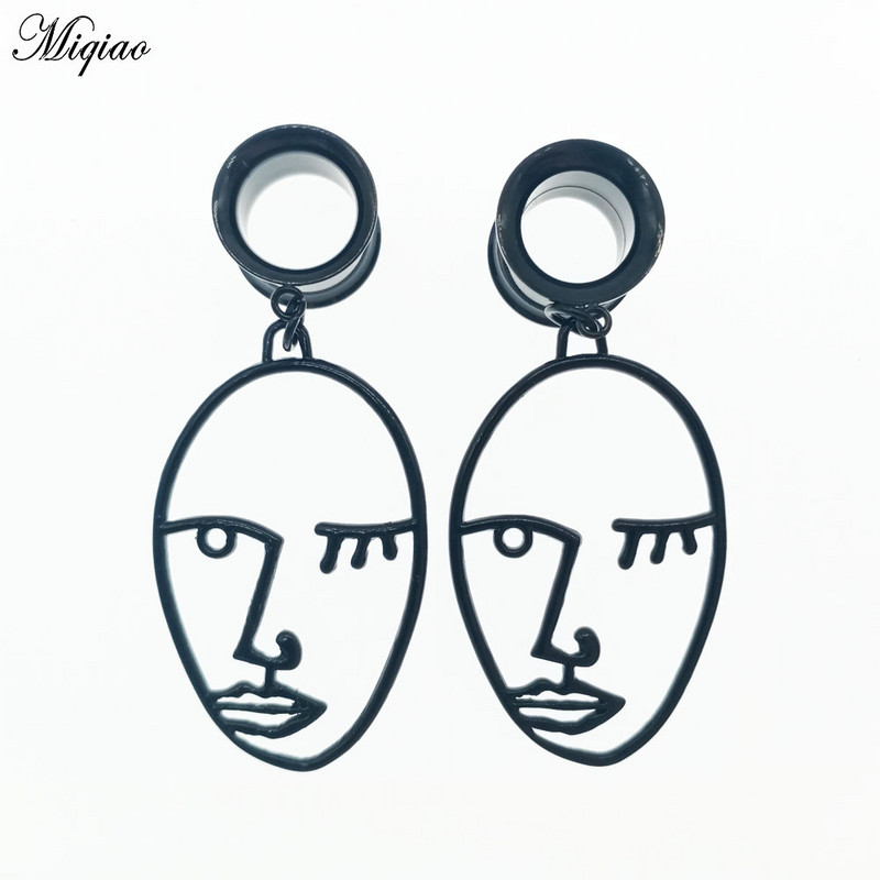 Miqiao 2 kom 6-25 mm mjerači za uši od nehrđajućeg čelika Tuneli za čepiće za uši Viseći ekspander za uši, modni nakit za piercing