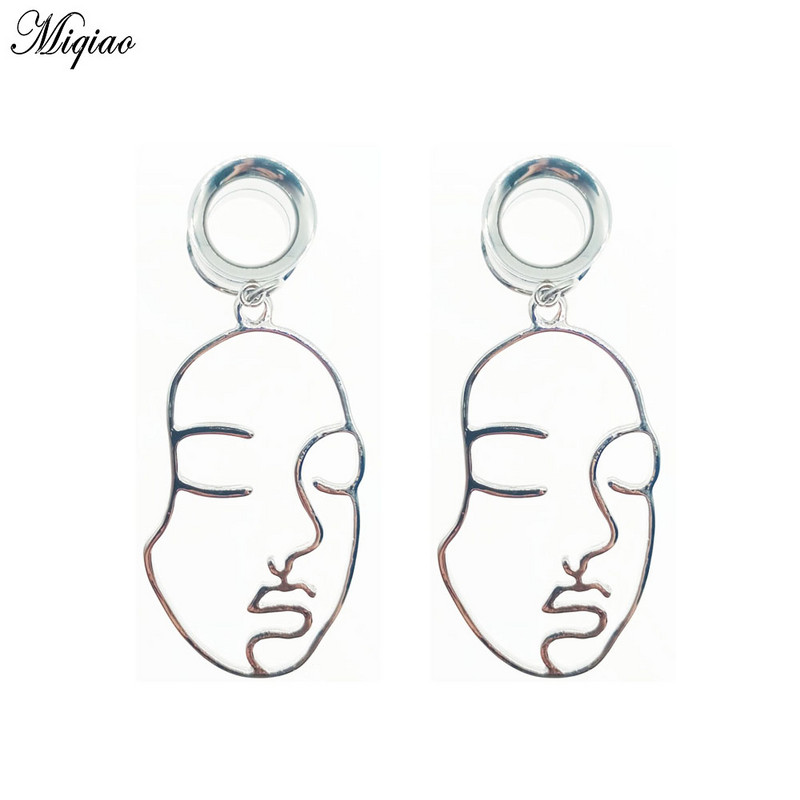 Miqiao 2 kom 6-25 mm mjerači za uši od nehrđajućeg čelika Tuneli za čepiće za uši Viseći ekspander za uši, modni nakit za piercing