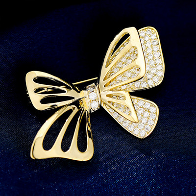 Elegantni luksuzni nakit Broš s resicama od kubičnih cirkona Sjajne mašne Broševi Temperamentni slatkovodni biser Igla s mašnama Ženski dodaci