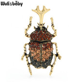 Wuli&baby Big Dung Beetle Ace pentru broșă cu insecte cu stras complet pentru femei Bijuterii de modă Cadou 2 culori