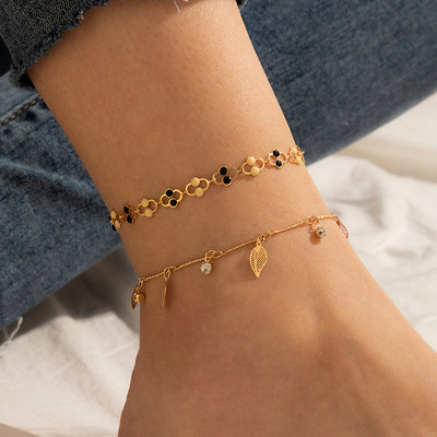 Tocona 3 kom/set Bohemian Leaf Tassel Gležnjače za žene Charms Hollow Out Geometry Legura Metal Stopice Chian Ljetni Nakit 18045